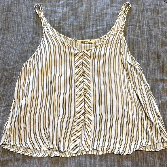 🌸 Liberty Love Tank Top , Large, Yellow and Black strips - Picture 1 of 3